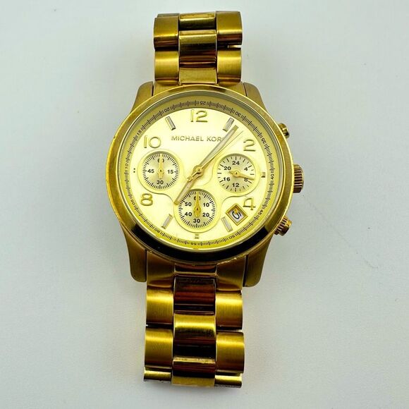 Michael Kors Runway Chronograph Women's Gold Tone Stainless Steel Watch MK5055 - Picture 3 of 7